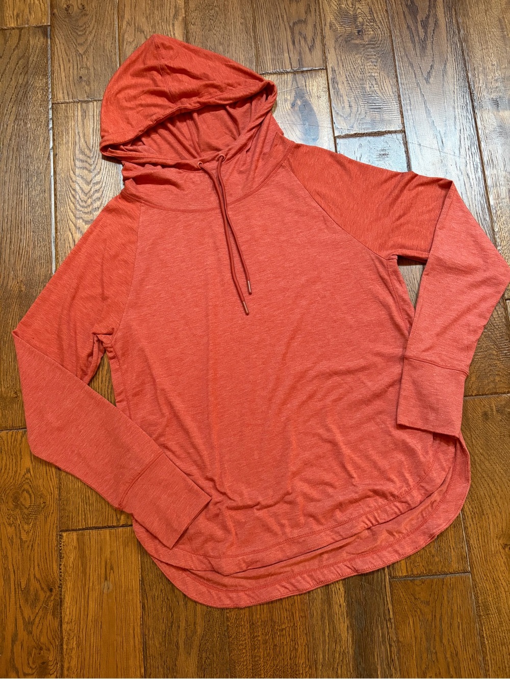 90 Degree By Reflex Lightweight Hooded Long-Sleeve Top - Rust Orange